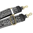 Barna csíkos táskapánt bőrrel, 5 cm széles