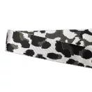 ÚJ DESIGN! Leopárd mintás táskapánt, fekete-fehér, 40 mm, ezüst