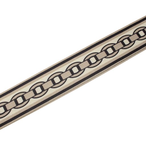 Virágmintás széles táskafül, arany 40 mm