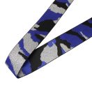 Absztrakt mintás széles táskafül, kék-fekete, 50 mm