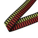 Fekete-neon sárga csíkos széles táska pánt, 50 mm