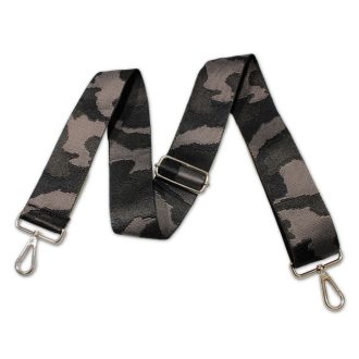   Szürke fekete military mintás, széles táskafül, sporttáska vállpánt, 50 mm
