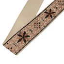 Virágmintás széles táskafül, bézs, nikkel, 50 mm