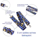Virágmintás táskapánt bőrrel, mustársárga, 5 cm széles