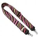 Barna csíkos táskapánt bőrrel, 5 cm széles