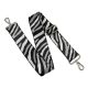 Zebra mintás széles táskafül, fekete-fehér, 50 mm