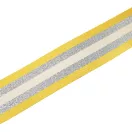 Csíkos szövött heveder, sárga-ezüst, 50 mm