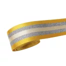 Csíkos szövött heveder, sárga-ezüst, 50 mm