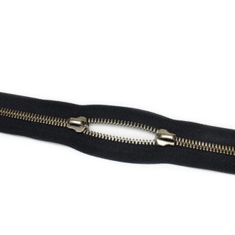 Polírozott YKK cipzár, nikkel, fekete, T5