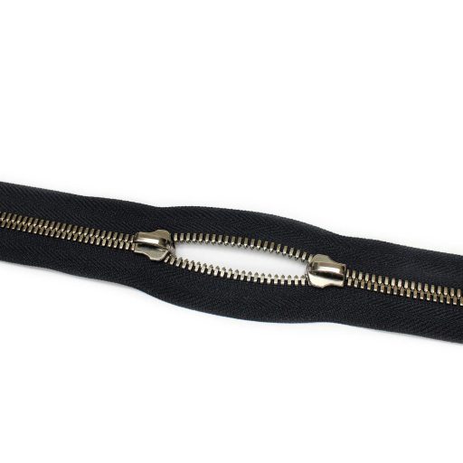 Polírozott YKK cipzár, nikkel, fekete, T5