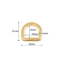 Öntött zamak lapos D-karika – 15 mm, arany színű