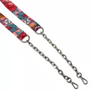 Leopárd mintás, fekete-fehér táskapánt lánccal, nikkel