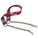 Leopárd mintás, fekete-fehér táskapánt lánccal, nikkel