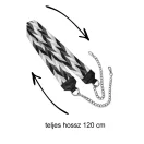 Leopárd mintás, fekete-fehér táskapánt lánccal, nikkel