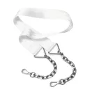 Leopárd mintás, fekete-fehér táskapánt lánccal, nikkel