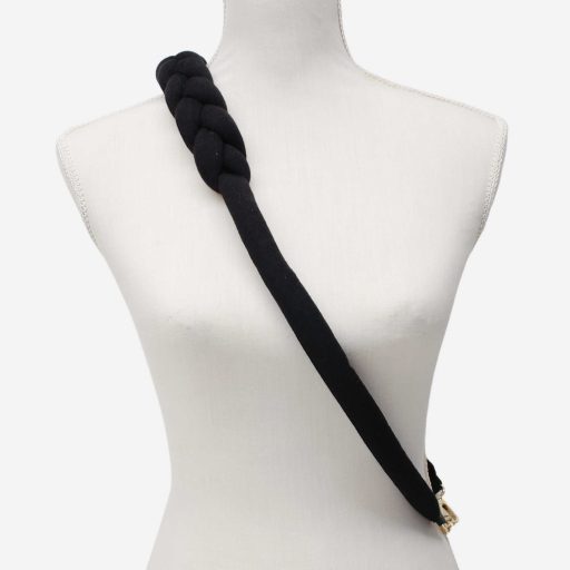 Fonott fekete puha taskapant