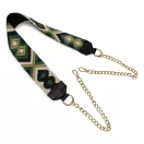 Leopárd mintás, fekete-fehér táskapánt lánccal, nikkel