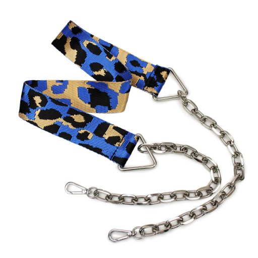 Leopárd mintás, fekete-fehér táskapánt lánccal, nikkel