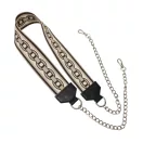 Leopárd mintás, fekete-fehér táskapánt lánccal, nikkel