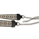Leopárd mintás, fekete-fehér táskapánt lánccal, nikkel