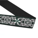 Leopárd mintás, fekete-fehér táskapánt lánccal, nikkel