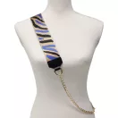 Leopárd mintás, fekete-fehér táskapánt lánccal, nikkel