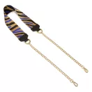 Leopárd mintás, fekete-fehér táskapánt lánccal, nikkel