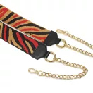 Leopárd mintás, fekete-fehér táskapánt lánccal, nikkel