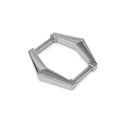 Hatszögletű fogótartó dísz, 15 mm, ezüst színű 