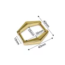 Hatszögletű fogótartó dísz, 15 mm, arany színű 