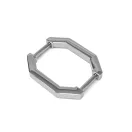 Nyolcszögletű fogótartó dísz, 15 mm, ezüst színű 