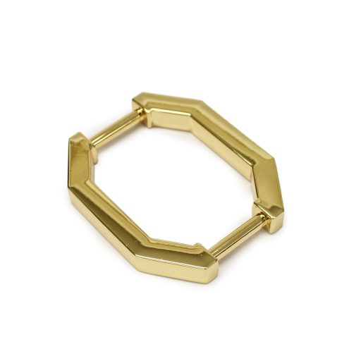 Nyolcszögletű fogótartó dísz, 15 mm, arany színű 