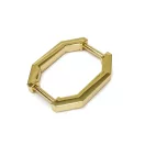 Nyolcszögletű fogótartó dísz, 15 mm, arany színű 