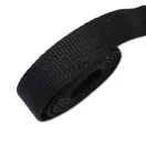 Táska vállpánt pamut, fekete, 25 mm, nikkel