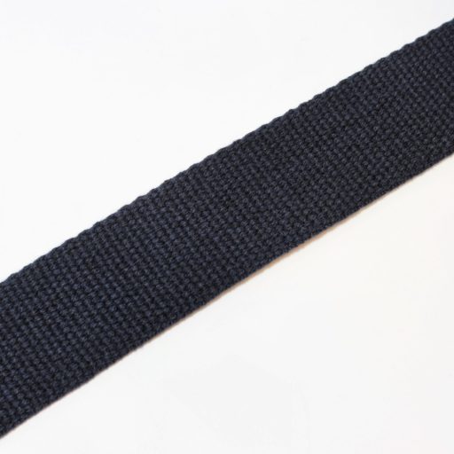 Táska vállpánt pamut, sötétkék, 40 mm, nikkel