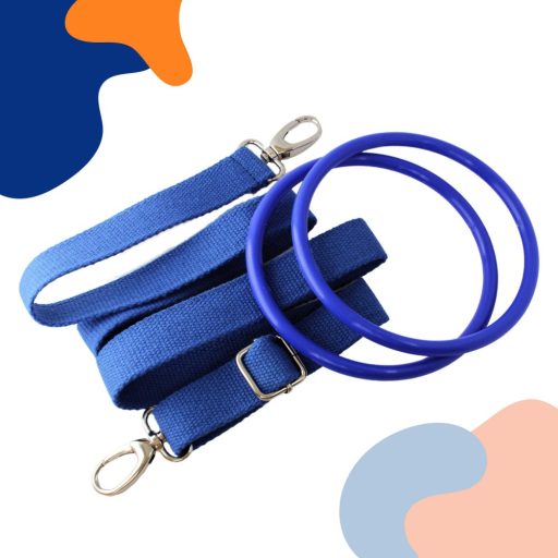 Táska vállpánt pamut, királykék, 30 mm,