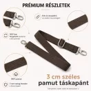 Táska vállpánt pamut, piros, 30 mm, nikkel