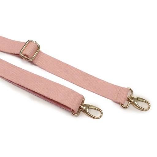 Táska vállpánt pamut, rózsaszínű, 30 mm, arany