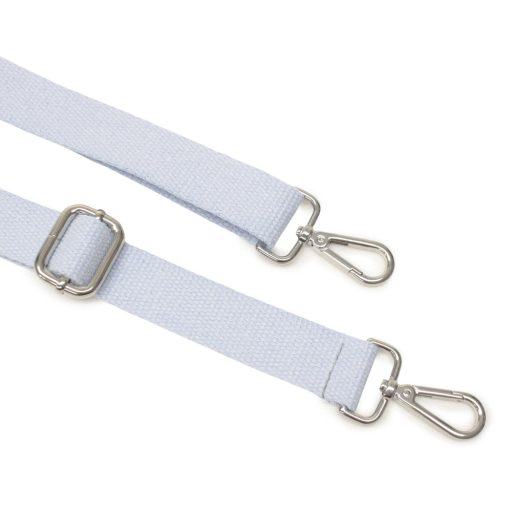 Táska vállpánt pamut, világoskék, 30 mm, nikkel