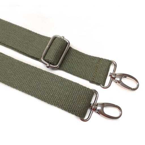 Táska vállpánt pamut, military, 40 mm, nikkel