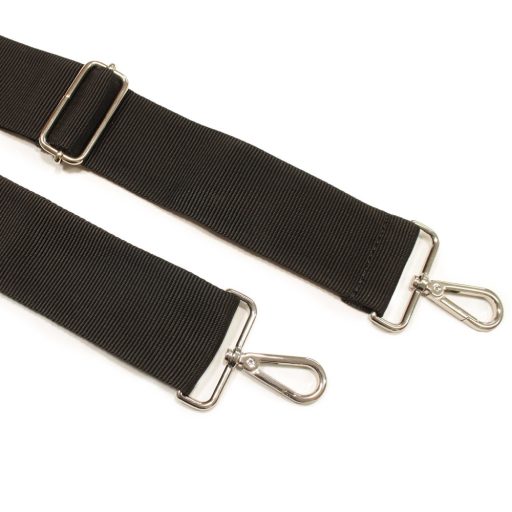 Táska vállpánt, fekete, 50 mm, nikkel