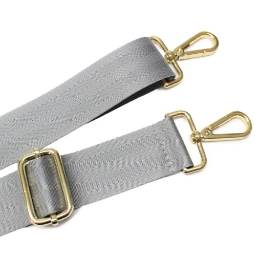 Táska vállpánt, szürke, 40 mm, arany