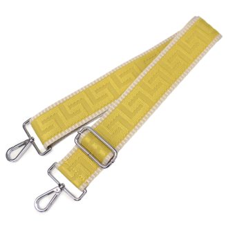 Sárga cserélhető táska pánt, 5 cm, ezüst