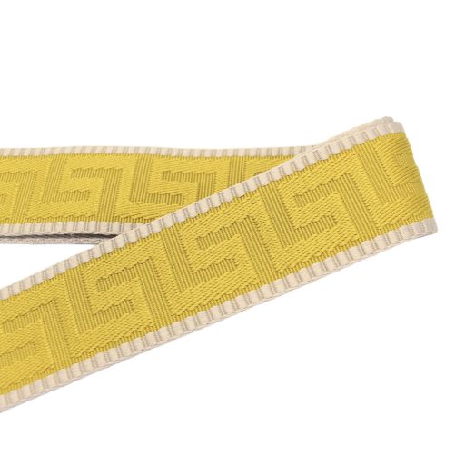 Sárga cserélhető táska pánt, 5 cm, ezüst
