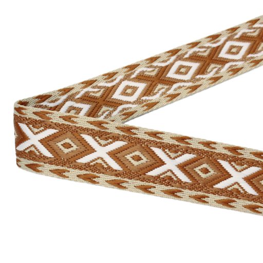 Mintás karamell színű táska heveder, 38 mm