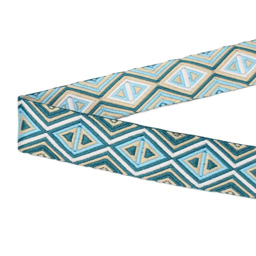 Türkiz színű mintás táska heveder, 38 mm