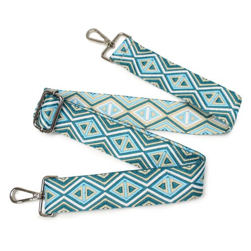 Színes, cserélhető táskapánt, türkízkék – 4 cm széles, állítható hosszúságú