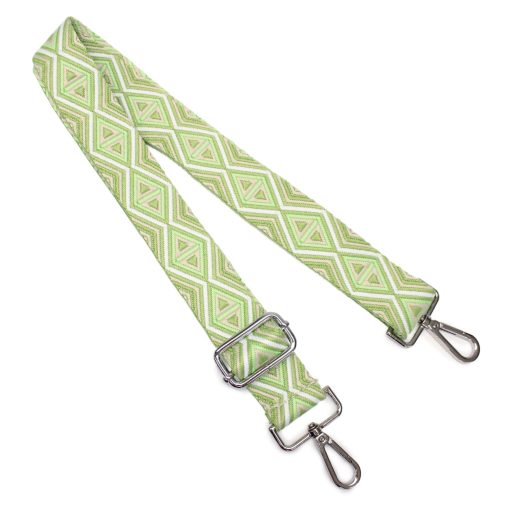 Színes, cserélhető táskapánt, zöld– 4 cm széles, állítható hosszúságú