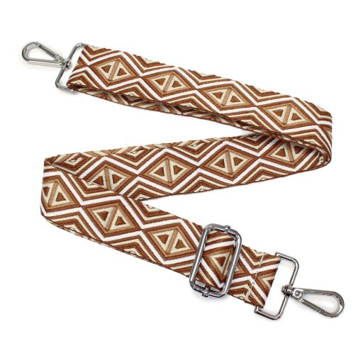 Színes, cserélhető táskapánt, barna– 4 cm széles, állítható hosszúságú