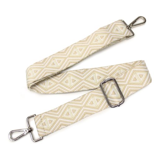 Színes, cserélhető táskapánt, bézs– 4 cm széles, állítható hosszúságú